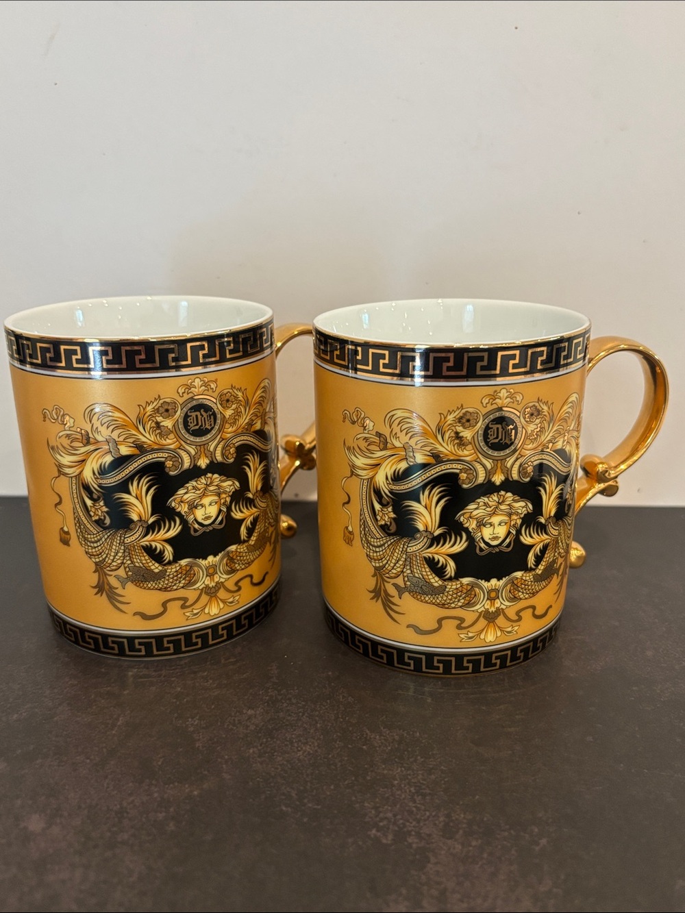 Luxury Style European Artrans Medusa Porcelain Mugs (Set of 2)